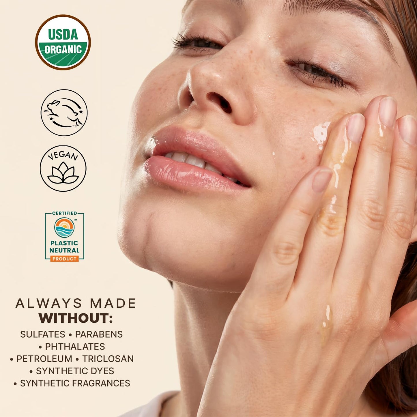 USDA Organic Face Oil – Brightening & Smoothing Lightweight Facial Oil for Dry/Sensitive Skin with Moringa, Jojoba & Argan, USA Made