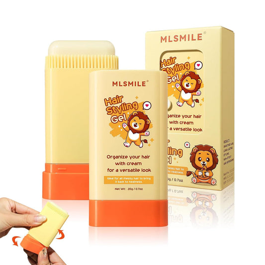MINXUEYEN Kids Hair Styling Gel & Wax Stick 2-in-1 with Built-in Comb – Natural, Non-Greasy, Easy Styling for Children, Clear, 0.71oz