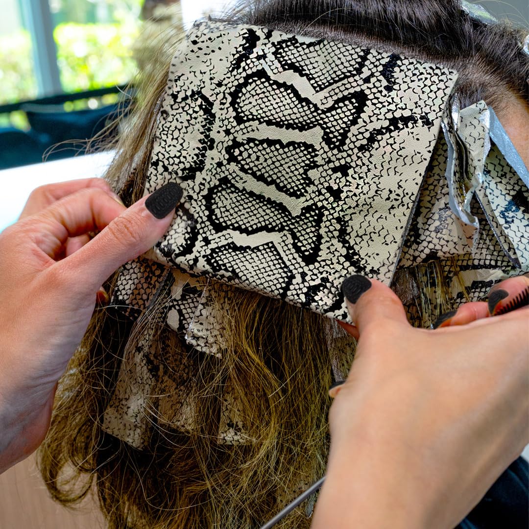 Colortrak Python Pop-Up Foil with Dispenser (400 Ct) – Pre-Cut 5"x11" Non-Slip Embossed Sheets for Hair Coloring, Highlighting & Salon Use