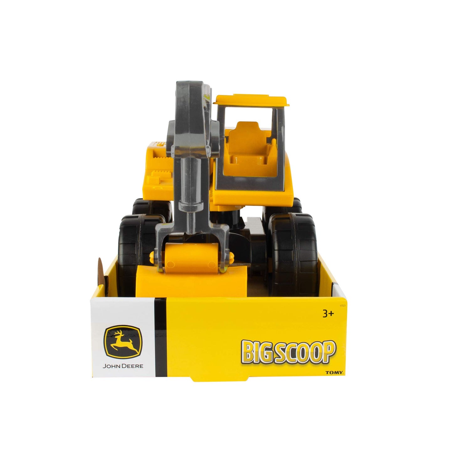 TOMY John Deere Sandbox Big Scoop Excavator Toy, 15" Construction Vehicle with Tilting Dump Bed, Toddler Sandbox Toy, Frustration-Free Packaging