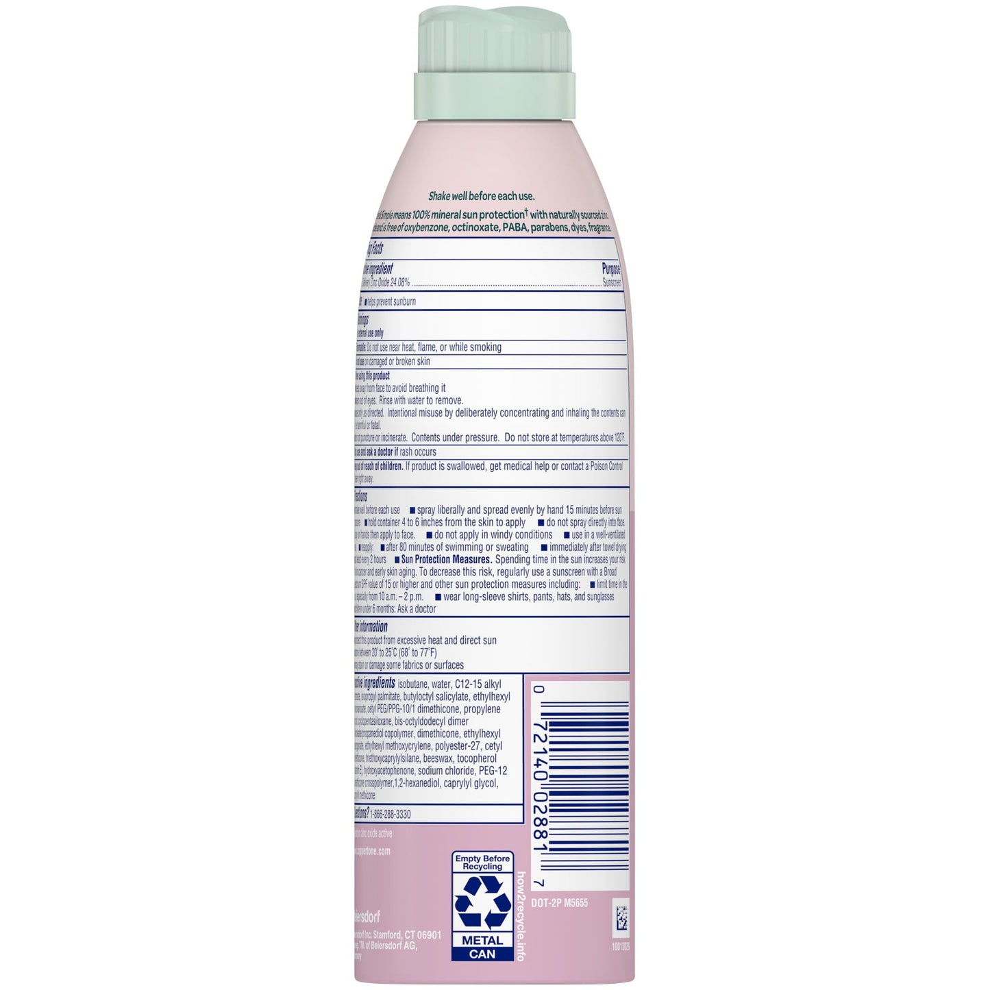 Coppertone Pure & Simple Baby Mineral SPF 50 Spray Sunscreen, Zinc Oxide Mineral Sunscreen, Hypoallergenic, UVA UVB protection, 5 oz