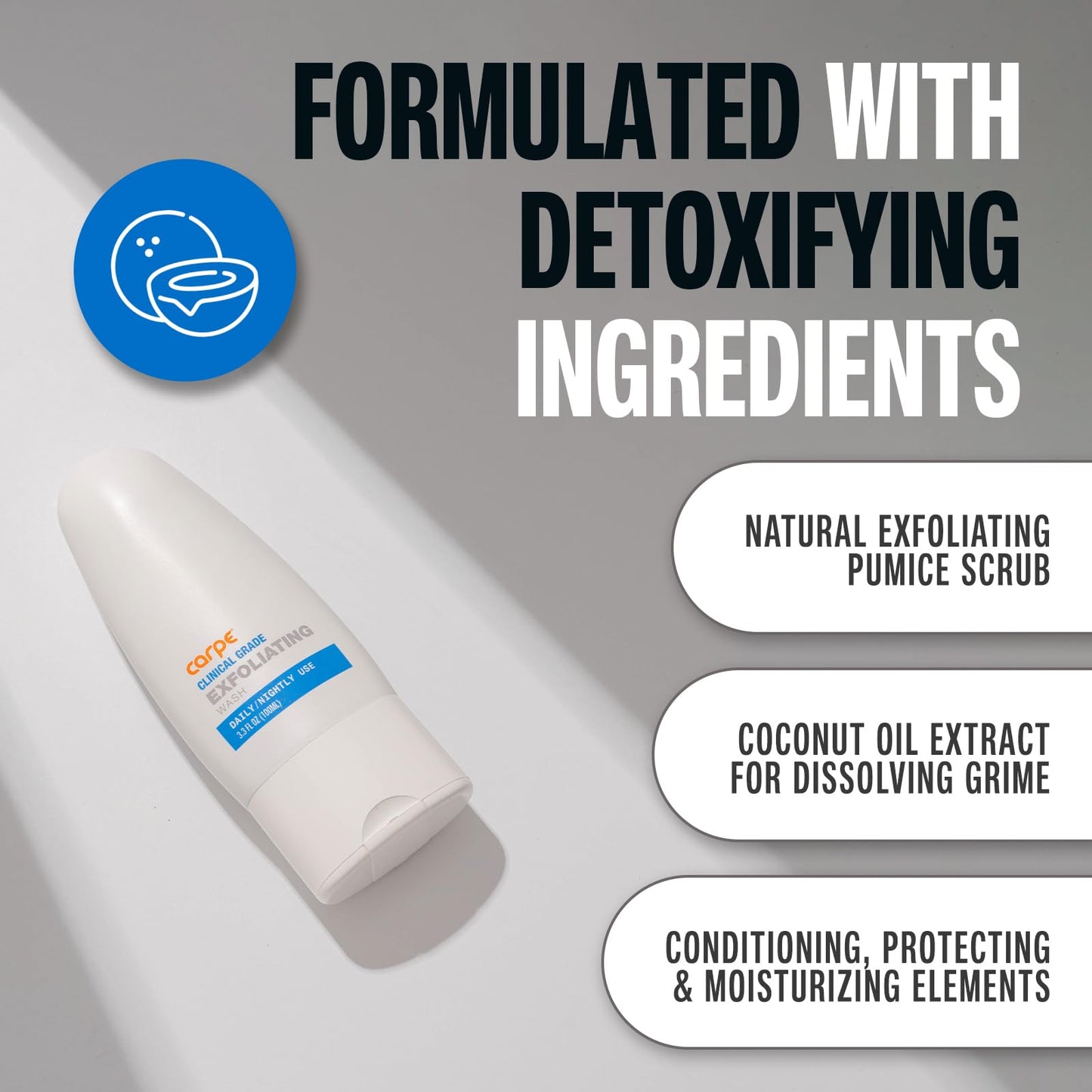 Carpe Underarm Scrub with Exfoliation & Odor Protection, Minty Fresh Armpit Exfoliator to Boost Deodorant, for Men & Women