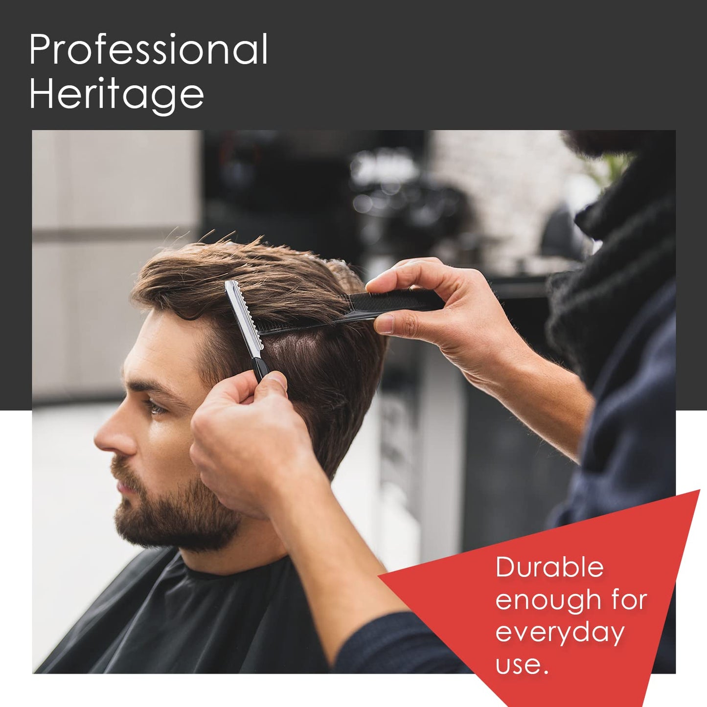 GOODY ACE ACE All Purpose Hair Comb - 7 Inch, Black - Great for All Hair Types - Fine Comb Teeth for Thin to Medium Hair,61286, 1 Count (Pack of 1)