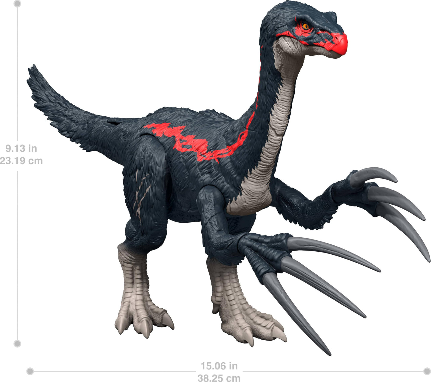 Mattel Jurassic World Chaos Theory Slash N Roar Therizinosaurus Dinosaur Action Figure Toy, Attack Claws & Sound, Digital Play