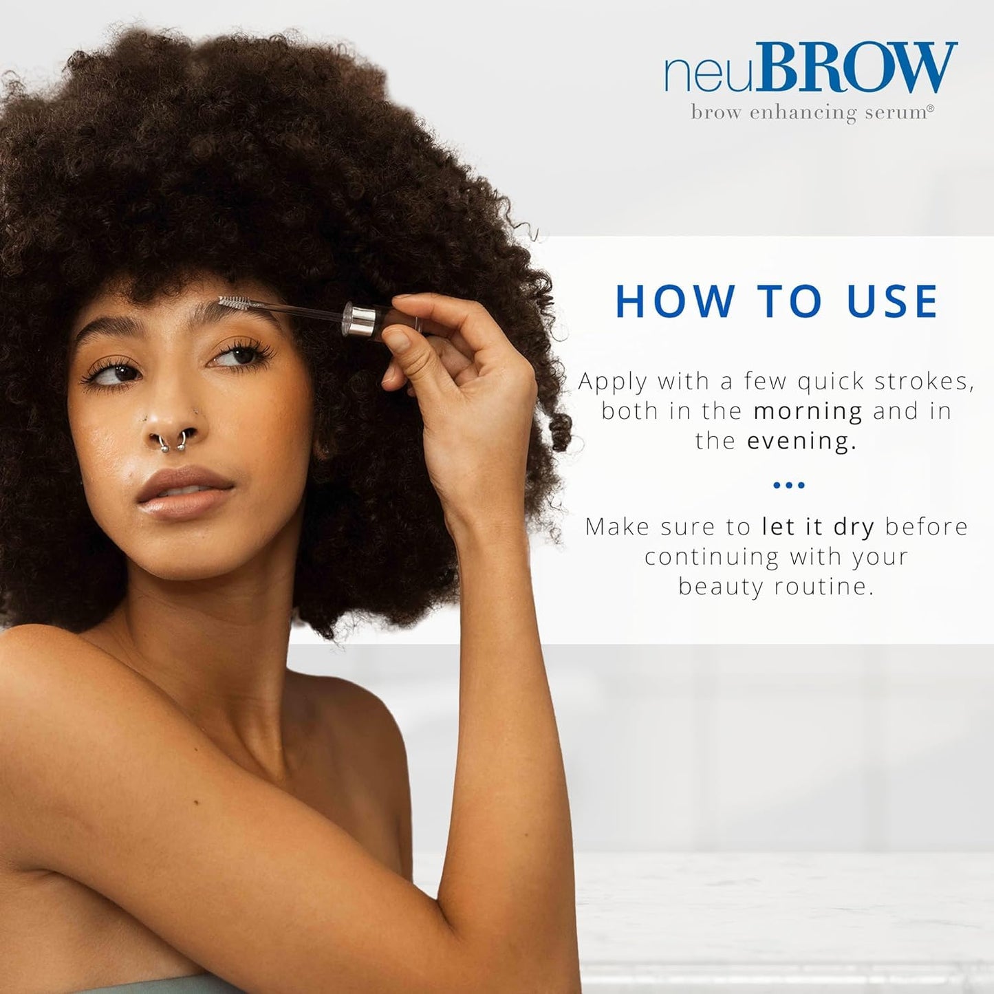 neuBROW Brow Enhancing Serum by Skin Research Laboratories – 3.6 mL Eyebrow Serum for Fuller, Thicker, Healthier-Looking Brows, Advanced Formula