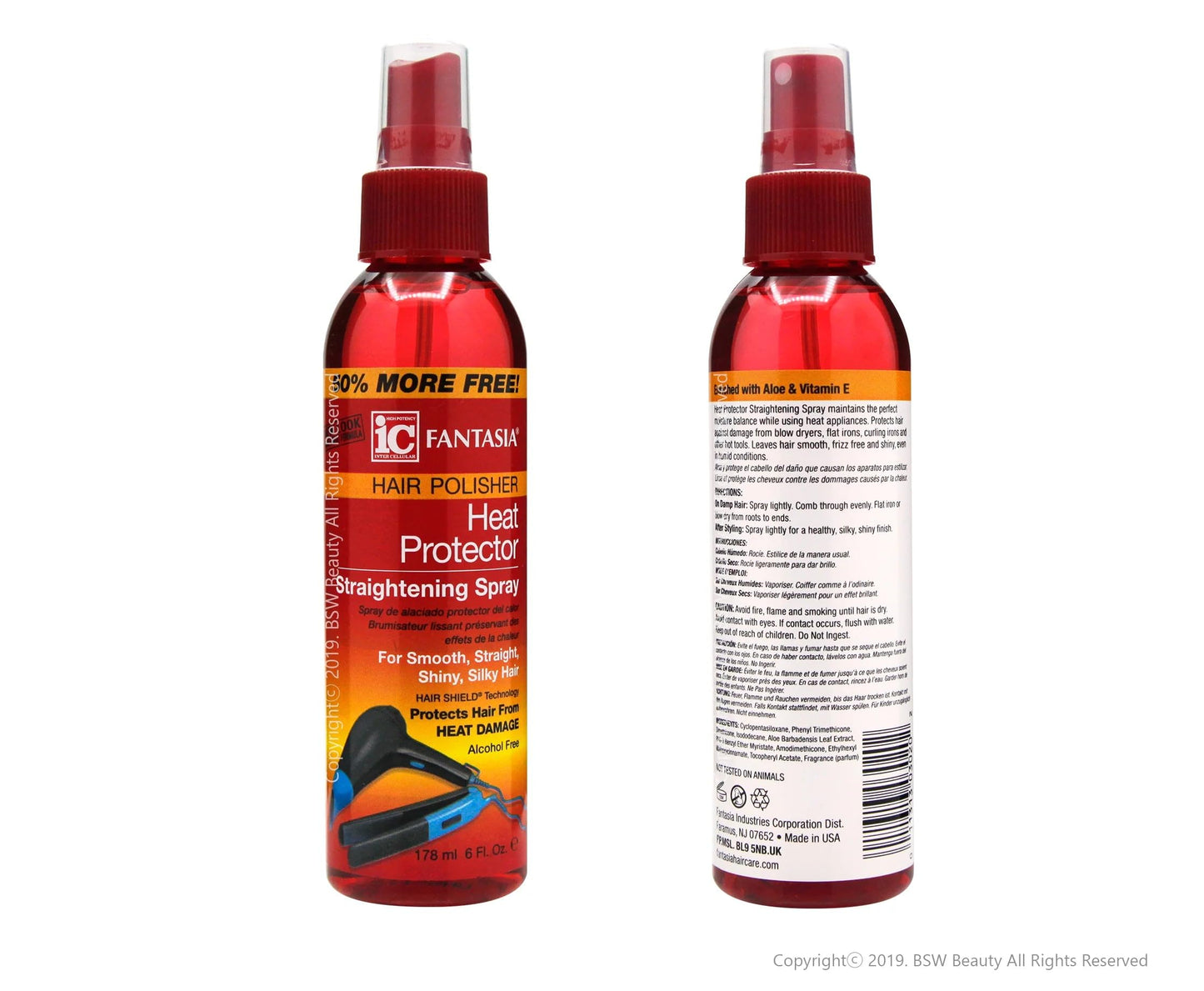 Fantasia Heat Protector Straightning Spray, 6 Fl.Oz