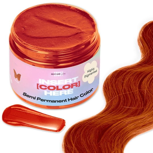 INH Semi-Permanent Hair Color & Color Depositing Conditioner – Orange Fire Opal Tint, No Bleach/Peroxide, Vegan, Ammonia & Sulfate Free, 6oz