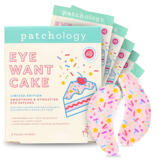 Patchology Eye Want Cake Eye Patches – Hydrating & Smoothing Under-Eye Masks for Dark Circles, Puffiness & Fine Lines, 5-Pack