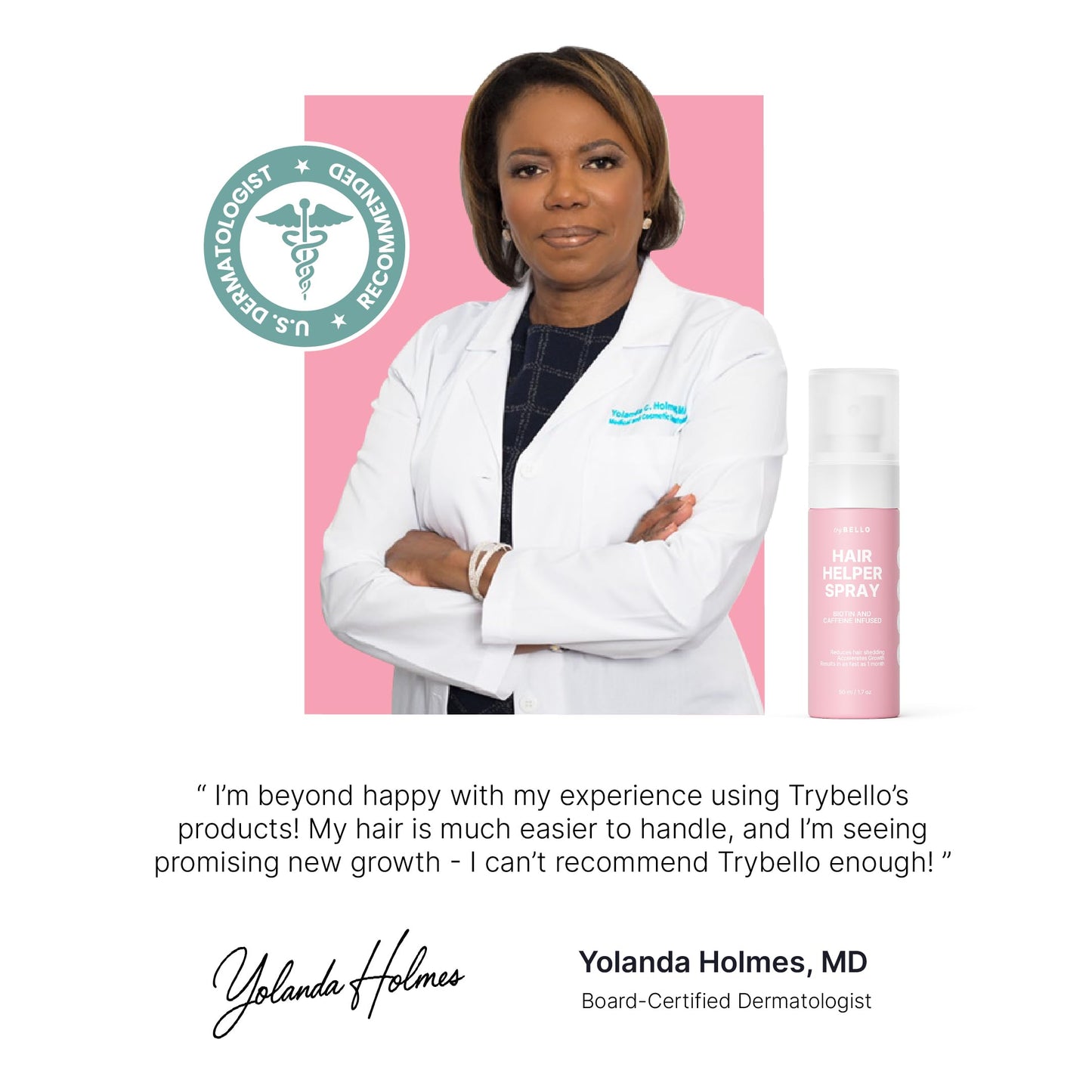 TryBello Hair Helper Spray with Biotin, Castor Oil & Caffeine – Growth Serum for Thicker, Fuller Hair – Repairs Thinning, Vegan & Cruelty-Free