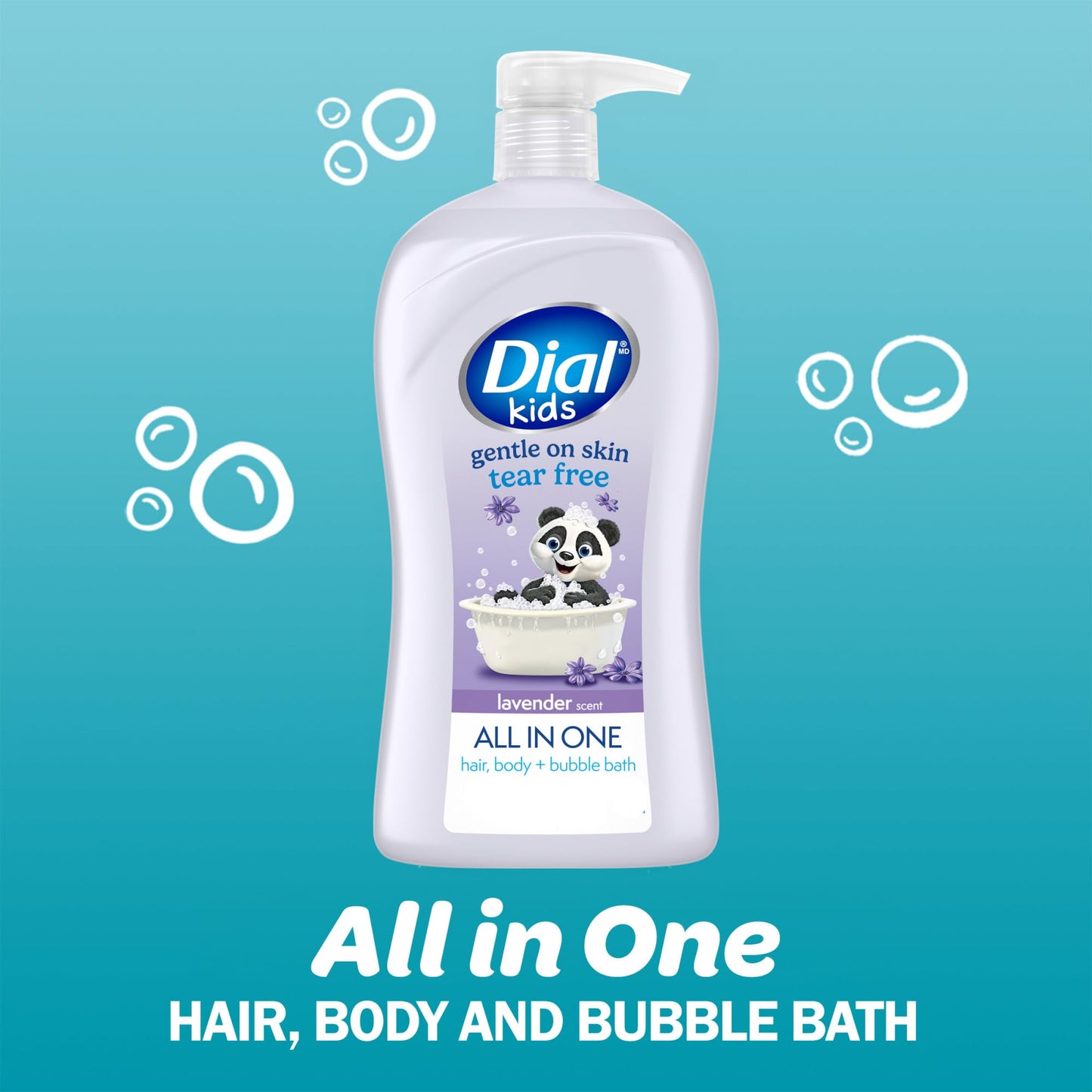 Dial Kids 3-in-1 Body+Hair+Bubble Bath, Lavender Scent, 32 fl oz