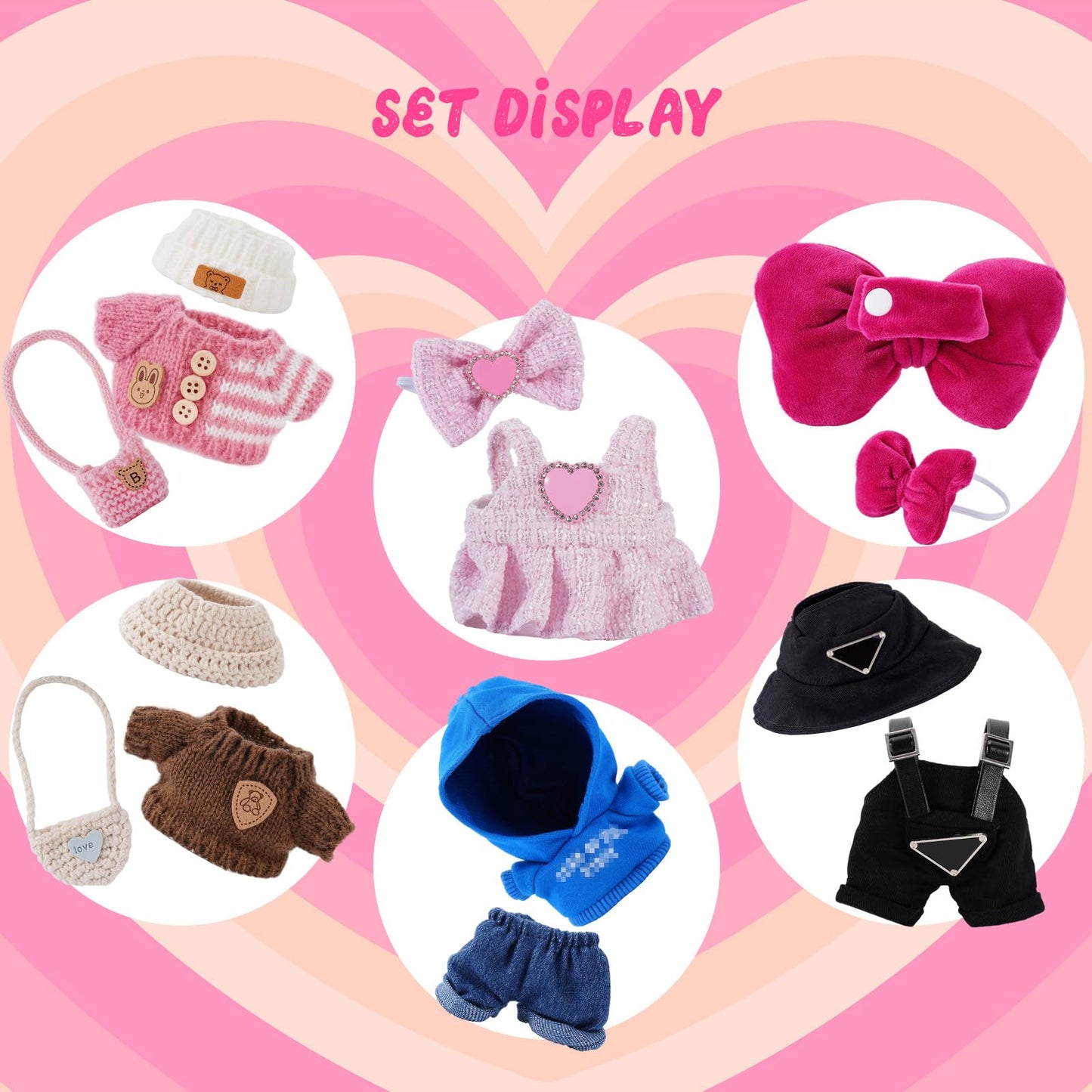 LABUBU 17cm Doll Clothes Set – Premium Fashion Dresses & Accessories for Macaron, Have A Seat & Big Into Energy Series