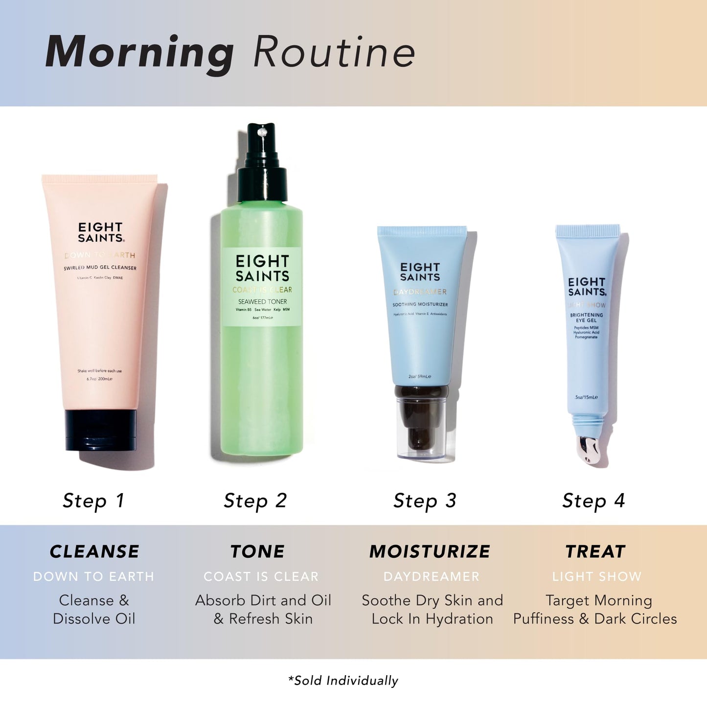 Eight Saints Brightening Eye Gel, Natural Organic Anti-Aging, Cooling & Soothing Under-Eye Gel to Reduce Puffiness & Wrinkles, 0.5 oz