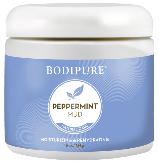 Bodipure Peppermint Body Mud Mask – Spa-Quality Skin Treatment with Peppermint & Botanical Extracts, Moisturizing & Rehydrating, 16oz