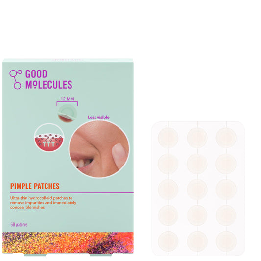 Good Molecules Pimple Patches 60-Pack – Ultra-Thin Hydrocolloid Acne Spot Treatment for Breakouts, Blackheads & Blemishes, Face Skincare