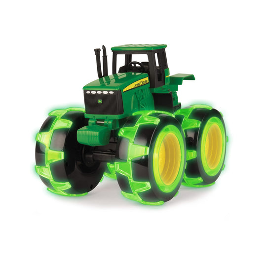 TOMY Monster Treads Lightning Wheels John Deere Tractor Toy – Motion-Activated Lights, Monster Truck Fun, Ages 3+ Frustration-Free