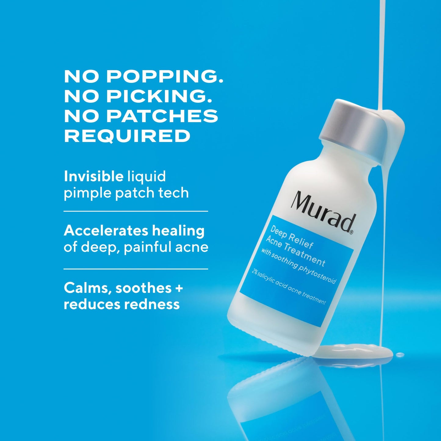 Murad Deep Relief Acne Treatment – 2% Salicylic Acid Spot Treatment for Redness, Painful Blemishes & Fast-Acting Breakout Relief, 1 fl oz