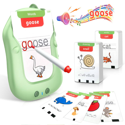 Reusable Talking Flash Cards for Toddlers – 168 Phonics Cards with 8 Color Pens, Montessori Learning, Speech Therapy & Sensory Toy, Ages 2-6