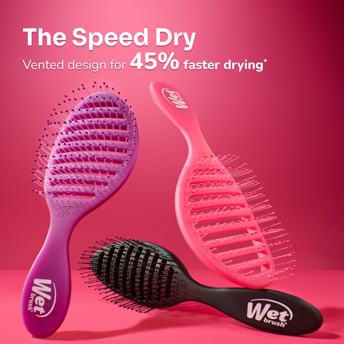Wet Brush Speed Dry Hair Brush - Vented Color Wash Design with HeatFlex Bristles for Fast Blow-Dry, Pain-Free Detangling & Frizz Control