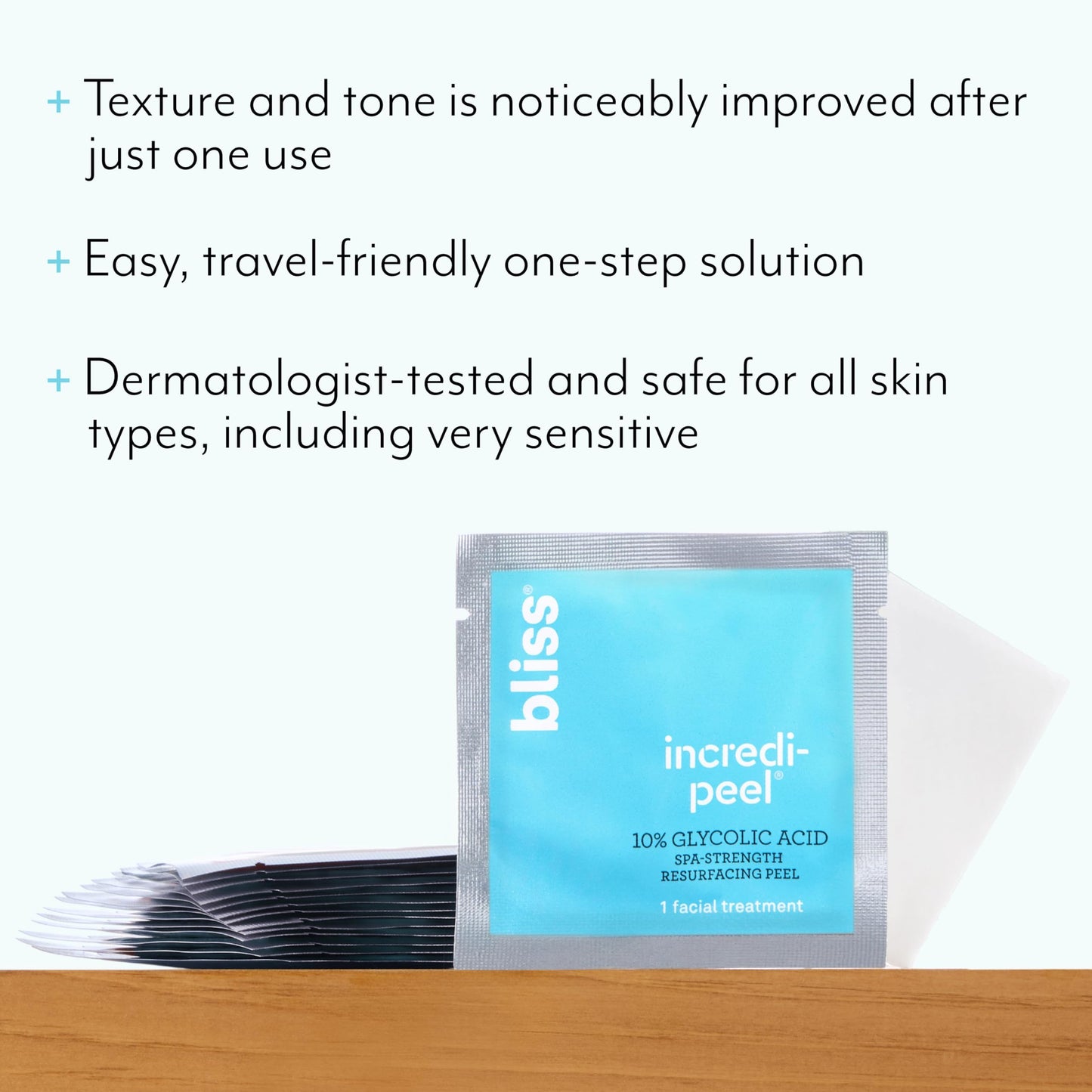 Bliss That’s Incredi-Peel Glycolic Resurfacing Pads – Exfoliating & Brightening Face Pads for Fine Lines & Discoloration – 15 Ct, Vegan & Cruelty-Free