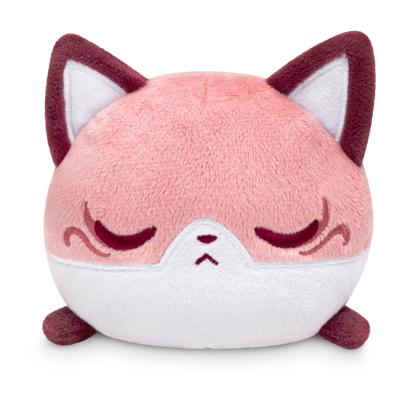 TeeTurtle Plushie Tote Bag - Myths and Cryptids - Red and Navy Blue Kitsune - Novelty Foldable Shoulder Bag