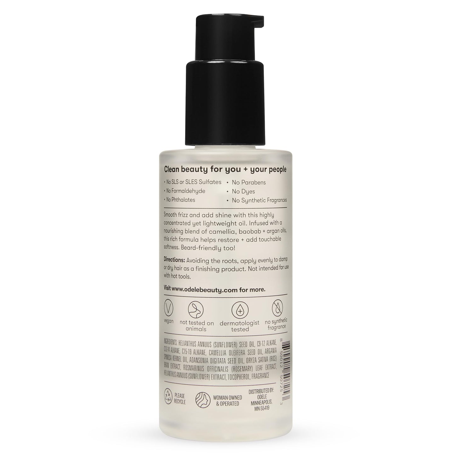 Odele Hair Oil, with Baobab & Argan Oils for High Shine, Hydration, and All Hair Types, 1.7 Fl Oz