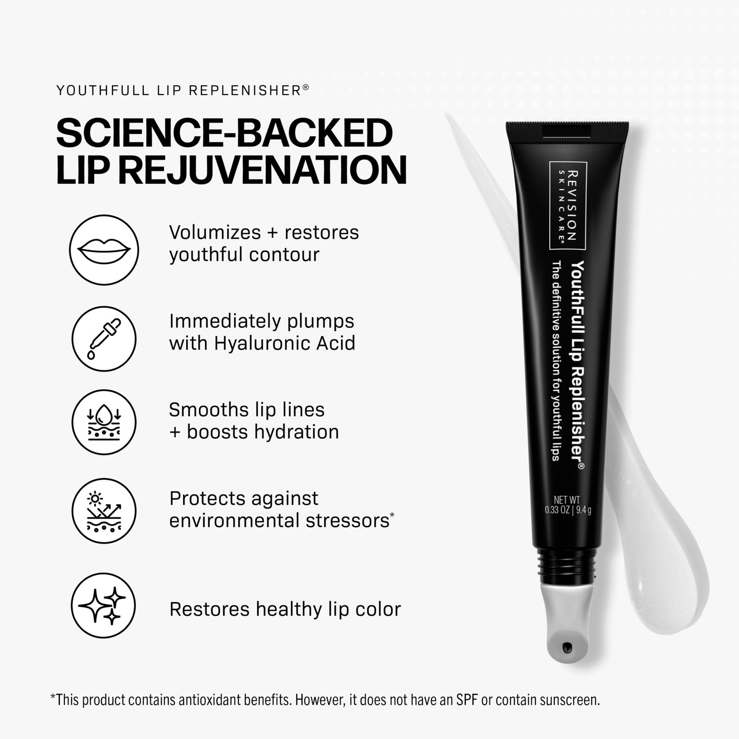 Revision Skincare YouthFull Lip Replenisher®, Moisturizing Lip Plumper with Hyaluronic Acid, Volumizing, Plumping and Anti Aging, 0.33 oz