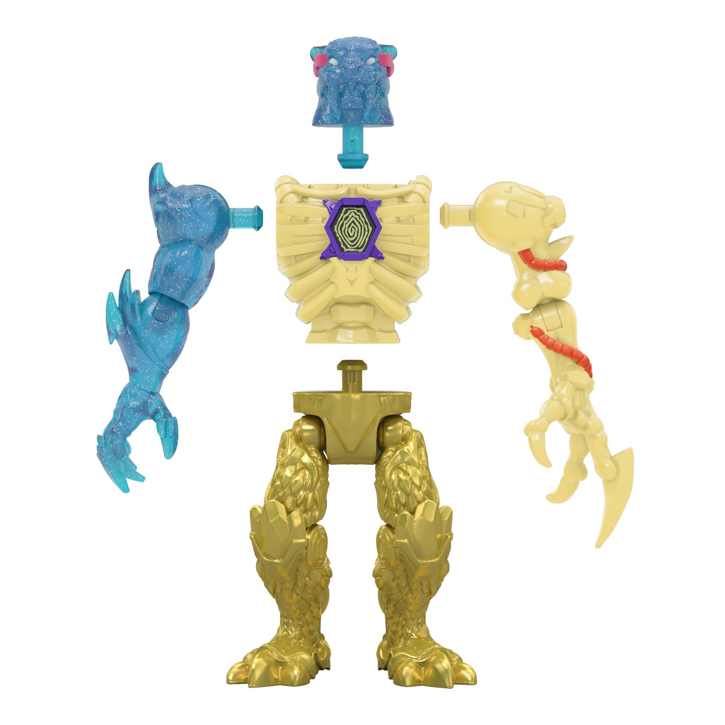 MRBEAST LAB Hybrids Multi-Pack – Mix & Match Action Figures, Golden Panther Dragon Parts, Lab-Bot vs GID Skeleton, Fuse Beast Combos