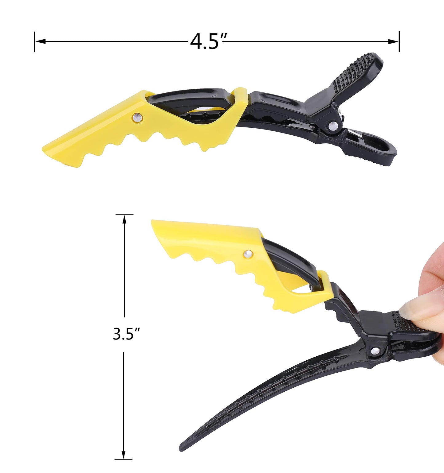 HH&LL Wide Teeth Double-Hinged Hair Clips for Women – Professional Alligator Sectioning Styling Clips, Salon Quality, 10 Pack (Mixed Colors)