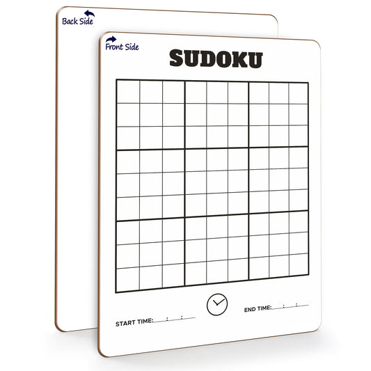 SCRIBBLEDO Dry Erase Sudoku for Kids Sudoku Puzzles for Adults All Ages 9”x12” White Board Easy Hard Sudoku Math Educational Game Whiteboard