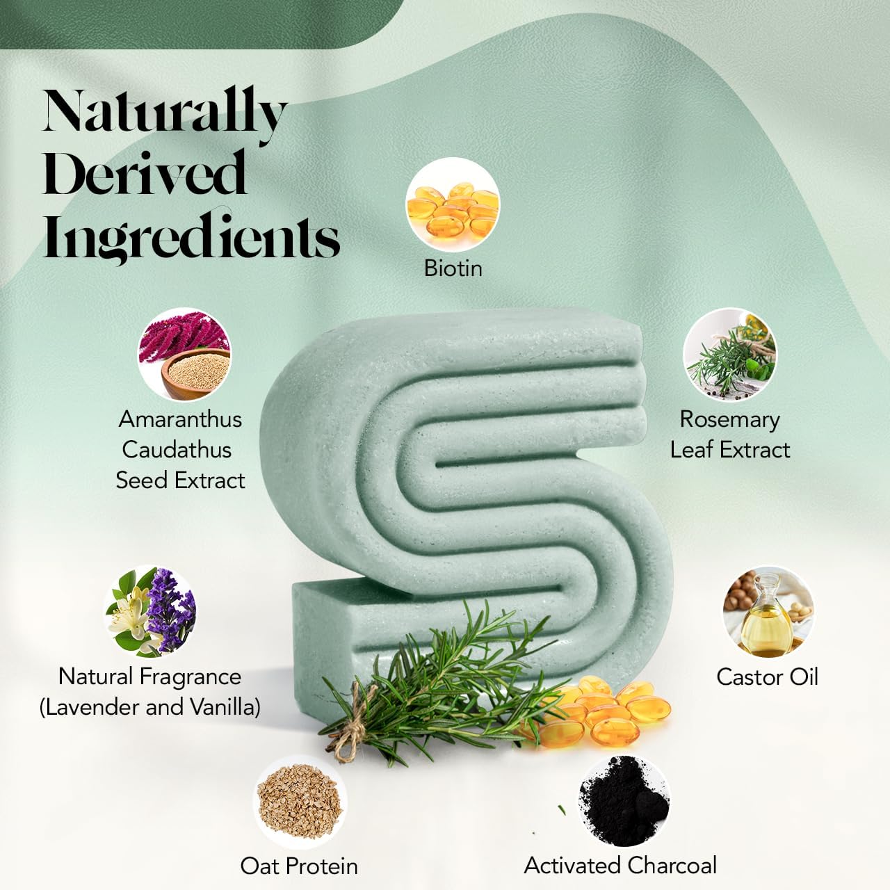 Kitsch Rosemary & Biotin Shampoo Bar 3.2 oz – Hair Growth, Strengthening & Volumizing Shampoo for Women & Men, Sulfate & Paraben Free, Made in USA