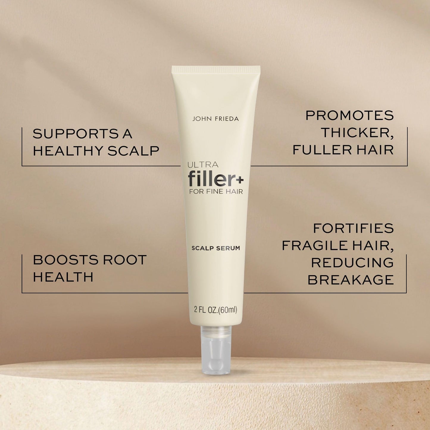 John Frieda ULTRAfiller+ Hair Density Scalp Serum for Fine Hair, Volumizing Hair Serum, Scalp Treatment for Thickening for Women and Men, 2 Oz