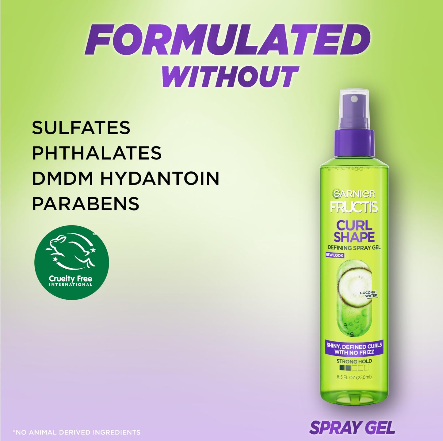 Garnier Fructis Style Curl Shape Defining Spray Gel for No Frizz, 8.5 Fl Oz, 3 Count (Packaging May Vary)