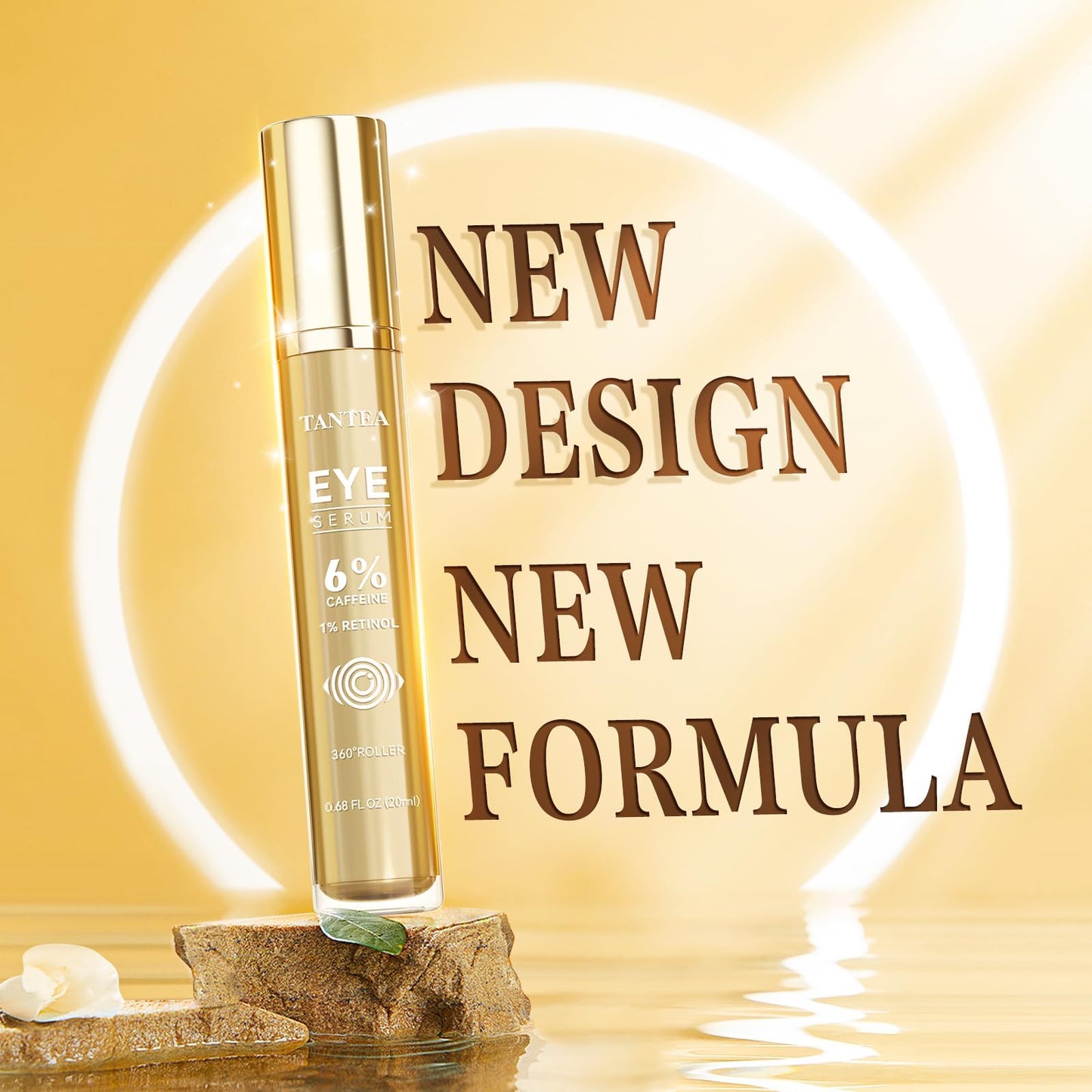 6% Caffeine Eye Cream for Dark Circles & Puffiness, 1% Retinol Eye Serum for Under Eyes Bags, Anti-Aging Eyes Cream for Men and Women