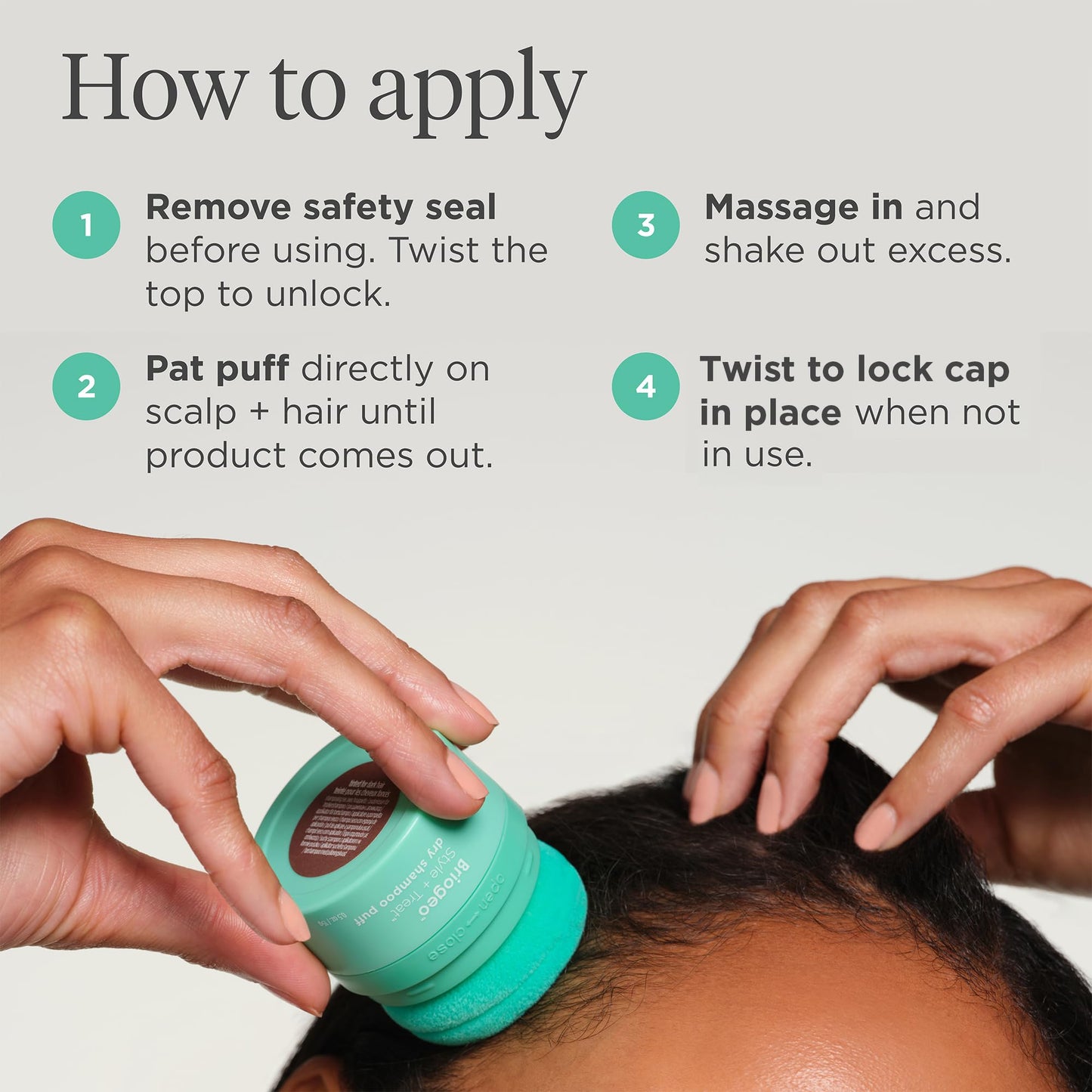 Style & Treat Dry Shampoo Puff - Universal for All Hair Colors - Mattifying Dry Shampoo Powder - Non-Aerosol, Talc Free, Benzene Free - 0.5 oz/15 g