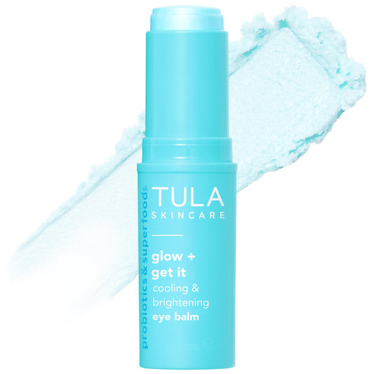 TULA Skin Care Eye Balm Glow & Get It – Dark Circle Treatment, Hydrates & Brightens Undereye, Portable 0.35 oz