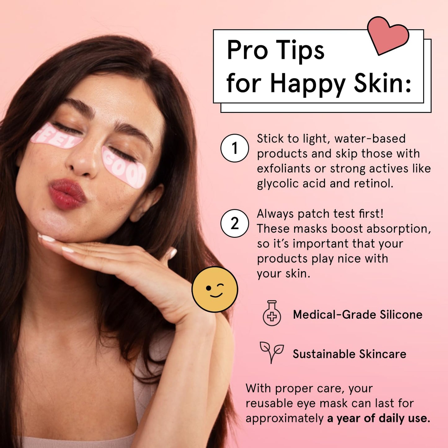 Grace & Stella Reusable Silicone Eye Patches for Dark Circles, Puffy Eyes Treatment, 1 Pair with Tin Case, Vegan & Cruelty-Free