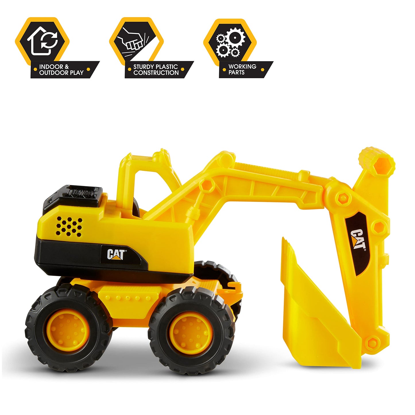 CAT Construction 15" Excavator Toy for Kids – Super-Sized Outdoor Vehicle with Real Working & Articulated Parts, Ages 3+