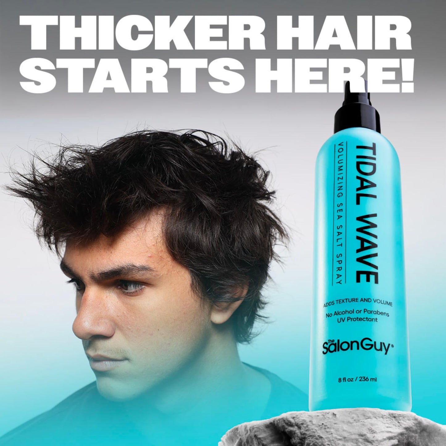 THESALONGUY Tidal Wave Sea Salt Spray – Volumizing & Texturizing Hair Pre-Styler for Men & Women, Lightweight, UV Protection, Alcohol & Paraben-Free