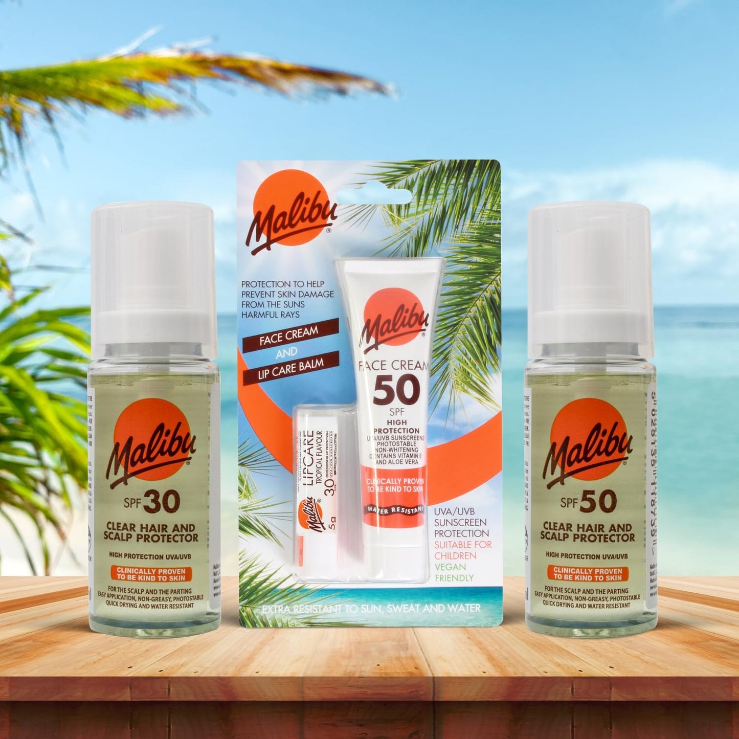Malibu Duo Pack Sun Protection Face Cream and Lip Balm SPF 30 Water Resistant