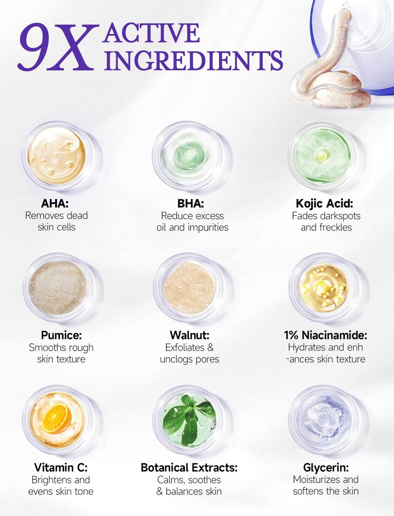 Elvira KP Bump Eraser Scrub – Exfoliating Foot & Body Cleanser with 10% AHA/BHA & Niacinamide for Smooth, Moisturized Skin