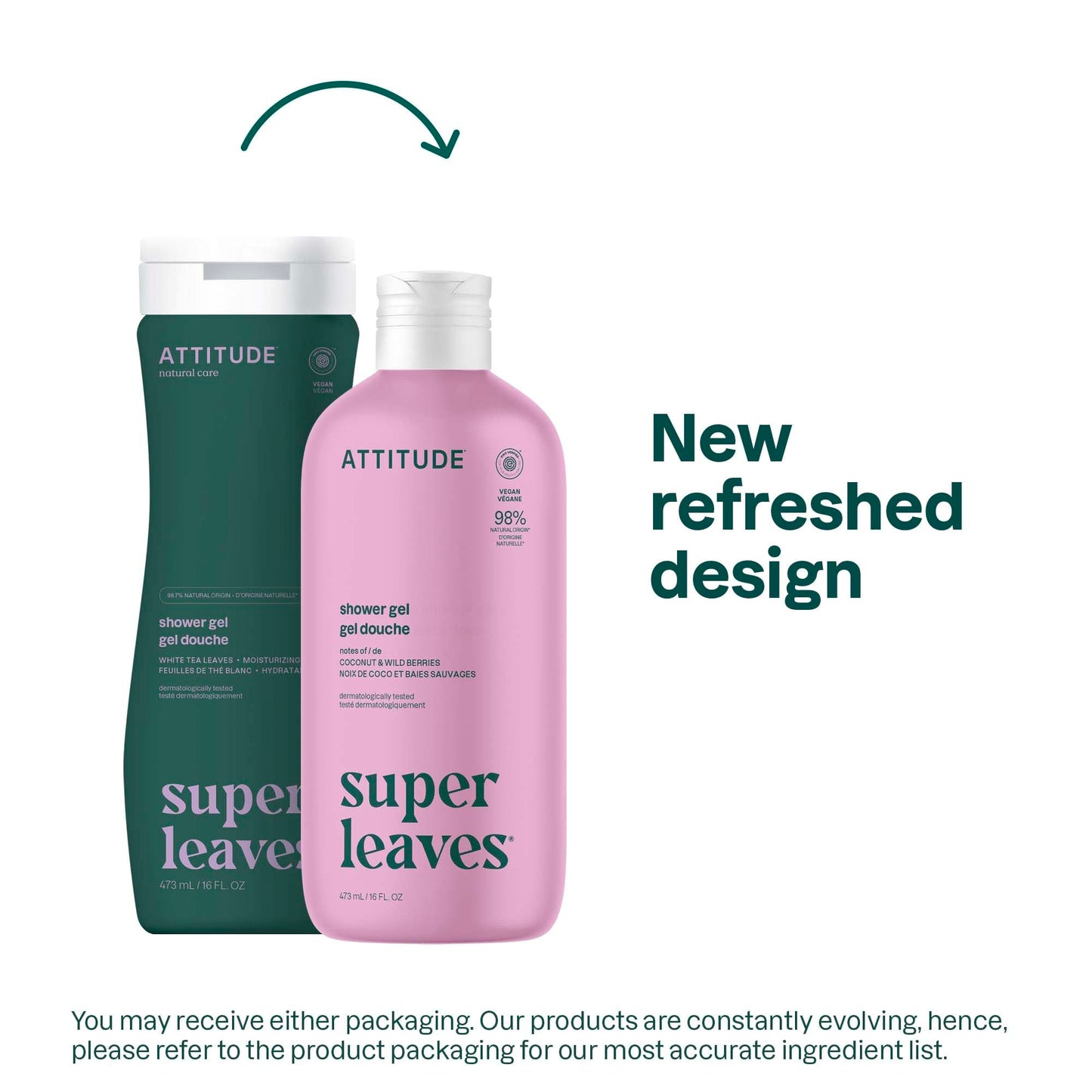 ATTITUDE Body Wash – EWG Verified, Dermatologically Tested, Plant & Mineral-Based Vegan Shower Gel with Coconut & Wild Berries, 16 fl oz