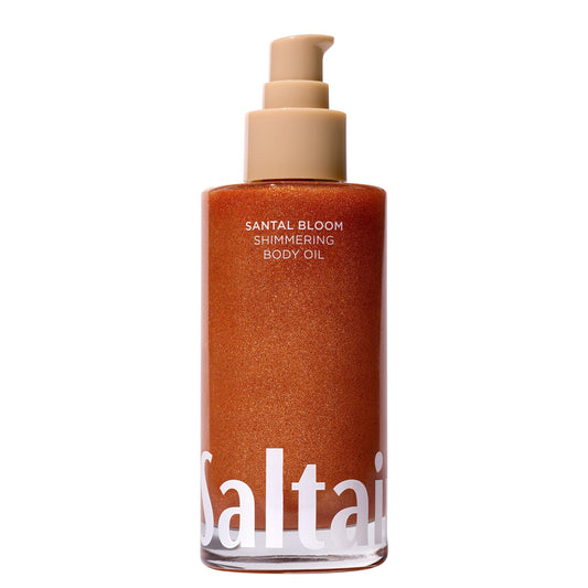 Saltair Shimmering Body Oil – Santal Bloom Dry Oil Moisturizer with Light-Reflecting Pearls, Hydrating Glow for All Skin Types, 4 fl oz