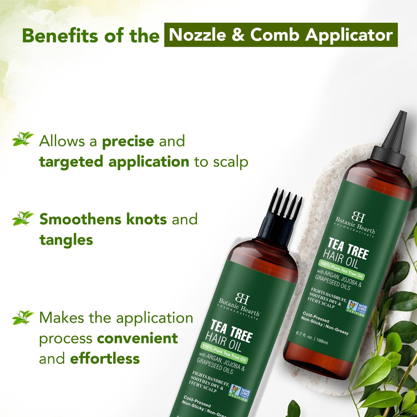 Botanic Hearth Tea Tree Hair Oil – 100% Pure with Jojoba & Grapeseed Oils for Hair Growth, Strength & Repair, Hydrating Hair Tonic, 6.7 fl oz