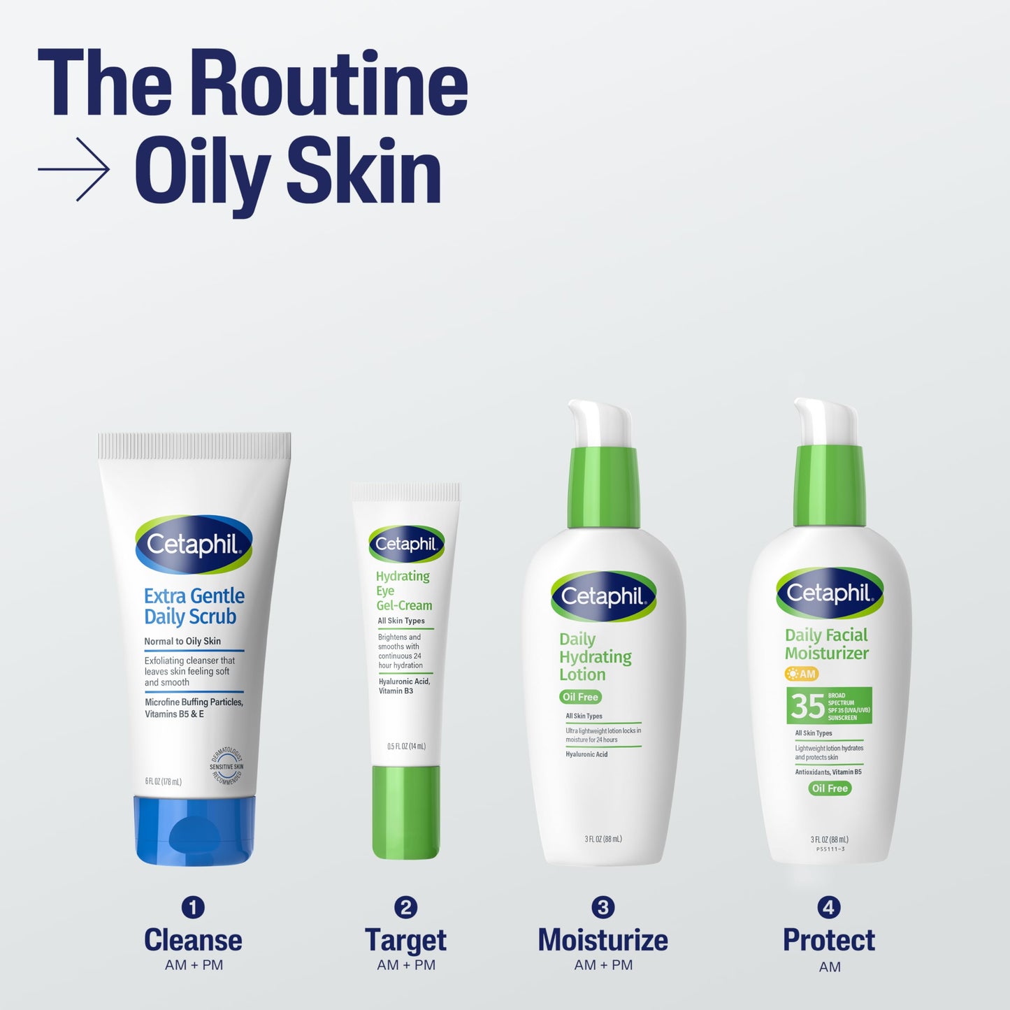 Cetaphil Gentle Exfoliating Face Wash - Daily Face Scrub for All Skin Types, Hypoallergenic & Non-Irritating, 6 fl oz, 2 Pack