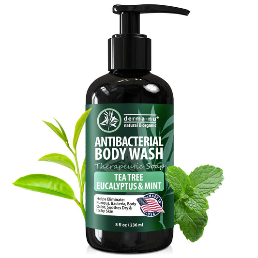 Antibacterial Body Wash with Tea Tree – Fights Jock Itch, Athlete’s Foot, Eczema & Back Acne, Safe for All Skin Types, 8 oz