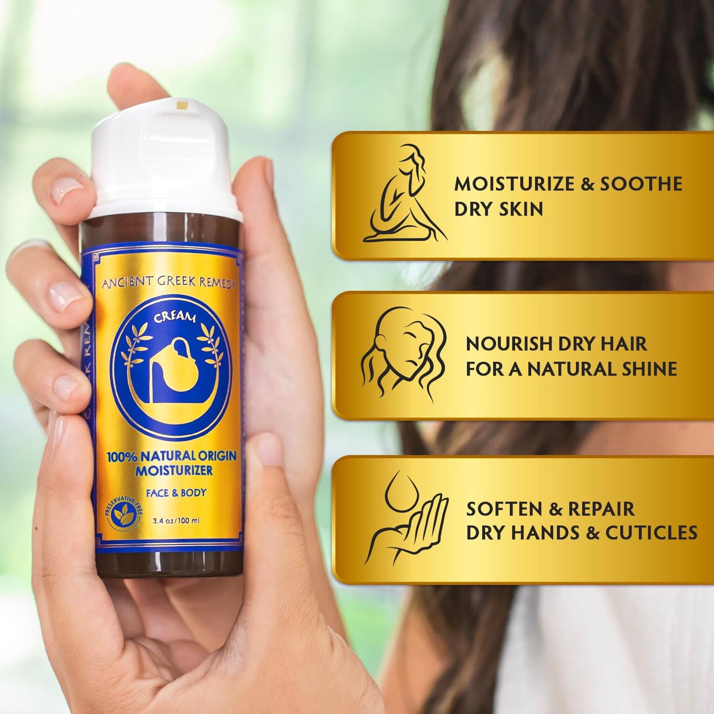 Organic Almond & Olive Body & Facial Butter Cream with Vitamin E & Lavender – Anti-Aging Moisturizer for Face, Skin, Hair & Hands