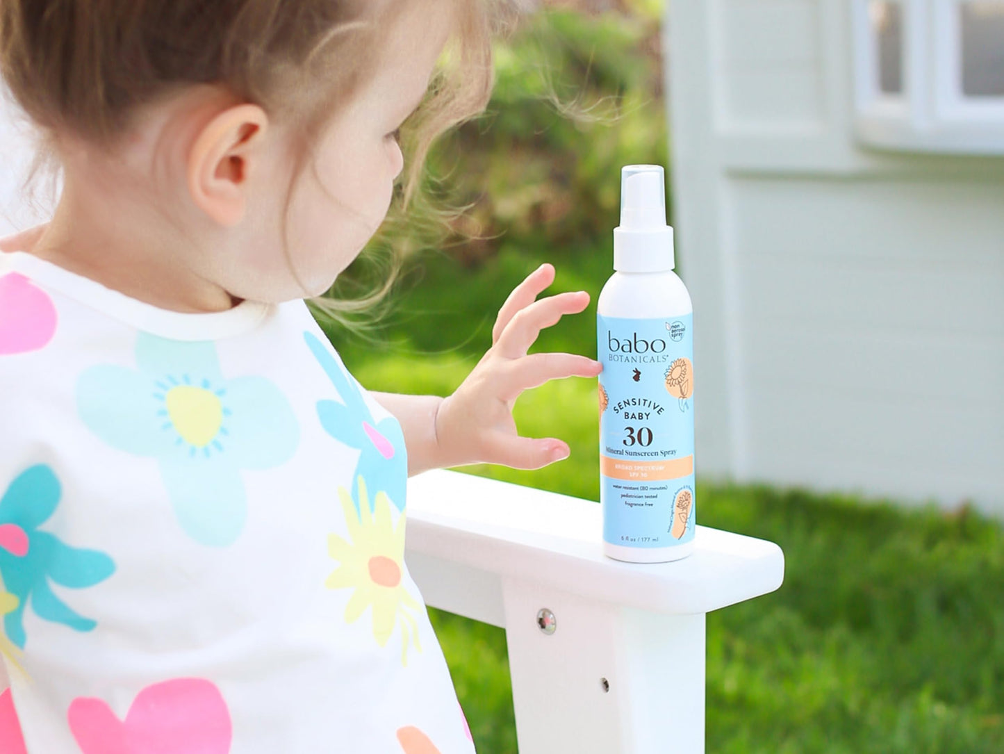 Babo Botanicals SPF 30 Baby Mineral Sunscreen Spray – Fragrance-Free, Non-Aerosol, Zinc Oxide, Water-Resistant for Face & Body