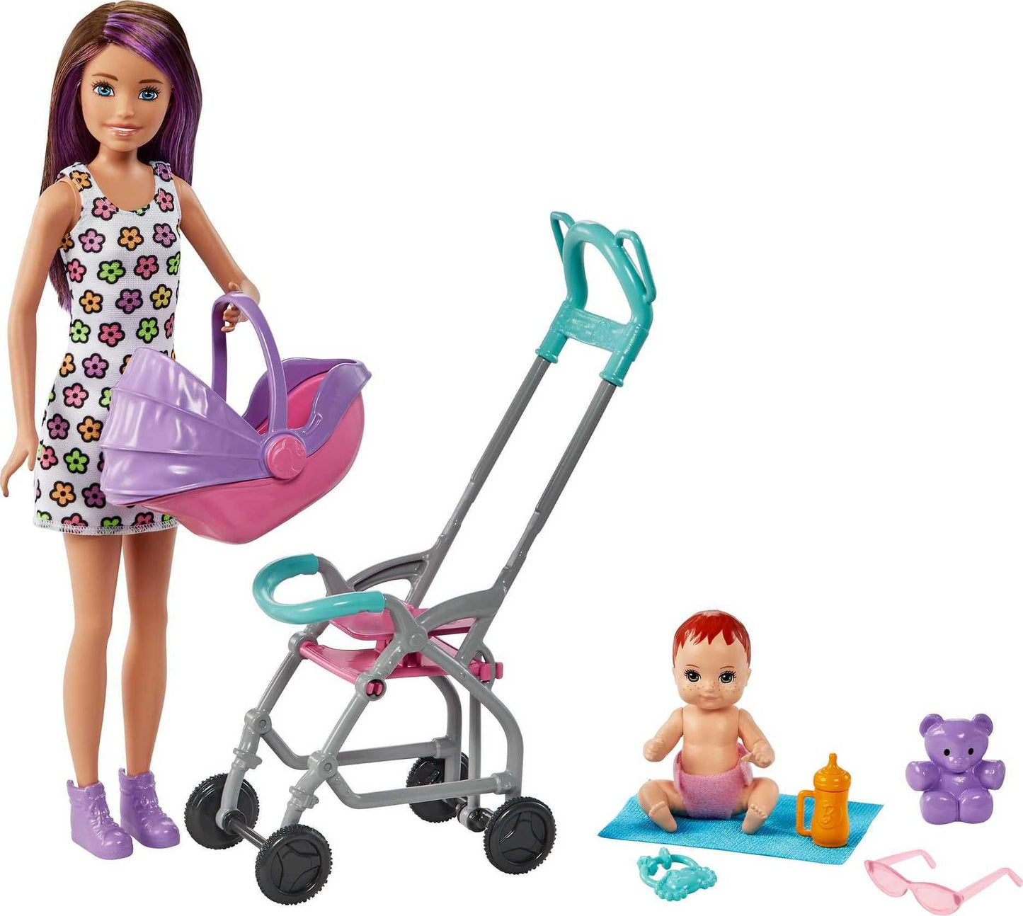 Barbie Skipper Babysitters, Inc. Playset with Skipper Babysitter Doll (Brunette), Stroller, Baby Doll & 5 Accessories, Toy for 3 Year Olds & Up