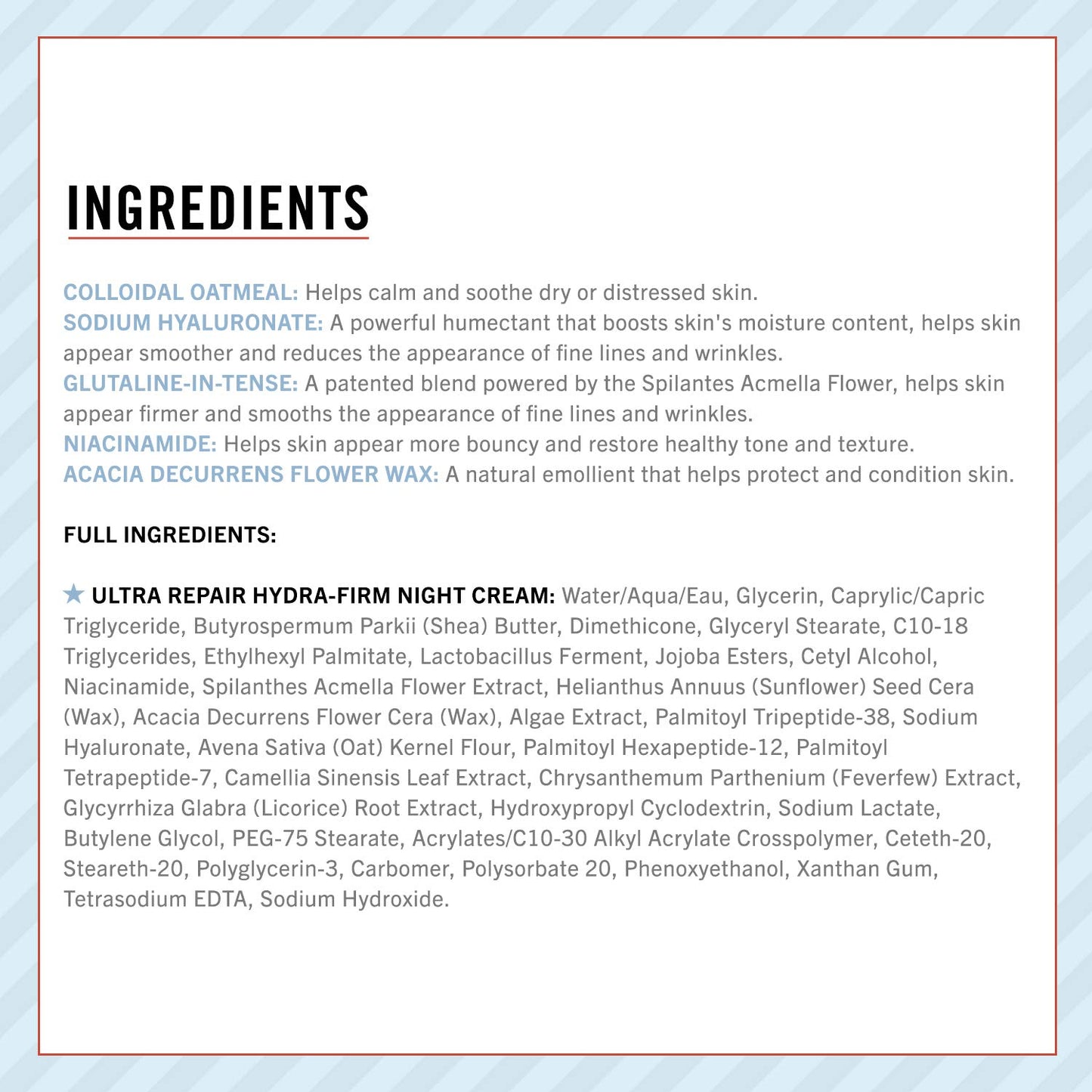 First Aid Beauty Ultra Repair Hydra-Firm Night Cream - Deeply Hydrating, Anti-Aging, Alcohol-Free, Sensitive Skin, 1.7 oz