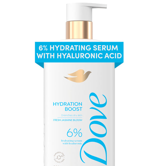 Dove Serum Body Wash Hydration Boost actively drenches dry skin with Hyaluronic Acid Serum 18.5 Fl Oz